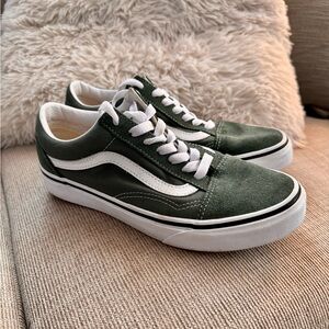 Green Suede/Canvas Old Skool Vans - Women’s 7